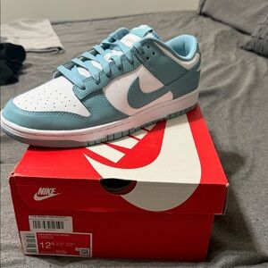 Nike Dunk Low in Teal and White